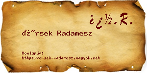 Érsek Radamesz névjegykártya
